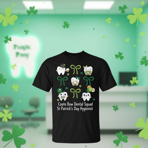 Camiseta Coquette Bow Dental Squad para el Día de San Patricio, Ropa Promocional Premium para Higienistas Dentales - Product Image 3
