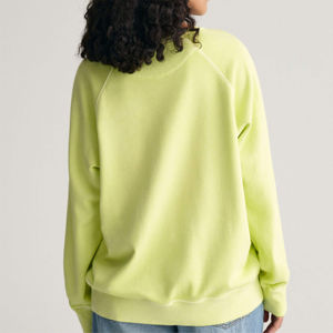 400gsm Streetwear Color sólido teñido moda manga larga cuello redondo mujeres sudaderas algodón personalizado teñido mujeres sudaderas - Product Image 5