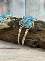 Pulsera Ajustable Hecha a Mano de Plata de Ley 925 con Cuerda Fina y Piedra Preciosa de Turquesa Natural Golden Hill, Certificada, para Regalo