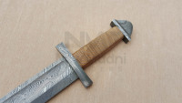 Дамасская ручная работа D-POMMEL двойной оттенок обернуть проволочную ручку NMT-2509 меча Викинг