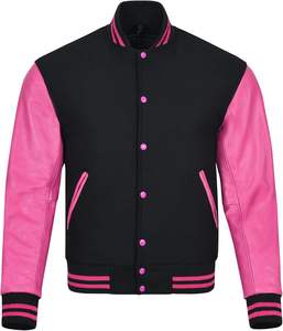 Veste universitaire en cuir de laine unisexe High Street Premium Quality Winter Baseball Basketball Hooded Collar Manufactured Canvas - Product Image 1