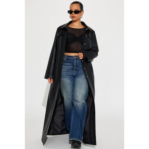 Abrigo largo de cuero genuino al por mayor para hombre, abrigo clásico, moderno y elegante para mujer, chaqueta impermeable - Product Image 5