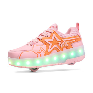 Chaussures à <span class=keywords><strong>roulettes</strong></span> LED pour enfants, <span class=keywords><strong>baskets</strong></span> pour garçons et filles <span class=keywords><strong>avec</strong></span> roues, chaussures déformables et patins à <span class=keywords><strong>roulettes</strong></span>, patines de ruedas - Product Image 2