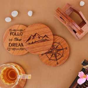 Wooden <b>Coasters</b> Manufacturers for Global Supply Wooden <b>Coasters</b> for <b>Drinks</b> with Holder - Product Image 1