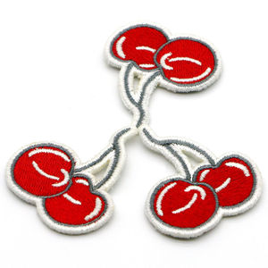 Customizable Fashion Flower & Cherry Shape Embroidered Patches Custom Logo for Sewing <b>Clothes</b> <b>Bags</b> Hats-Cotton/Wool/Polyester - Product Image 6