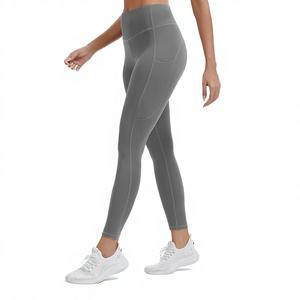 Ropa Deportiva para Mujer, Leggings Casuales de Cintura Alta, Transpirables, Antibacterianos, con Bolsillos, Pantalones de Yoga, para Gimnasio, Entrenamiento, Running, con Logotipo Personalizado - Product Image 1