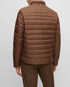 Veste matelassée pour homme tendance 2025, de haute qualité, couleur marron unie, col montant matelassé, style fermeture éclair, veste matelassée pour homme - Product Image 6