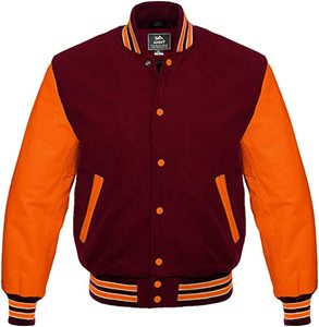 Veste universitaire d'hiver personnalisée en cuir véritable pour adultes Veste universitaire d'hiver à broderie en chenille pour hommes Baseballjacket pour hommes - Product Image 5