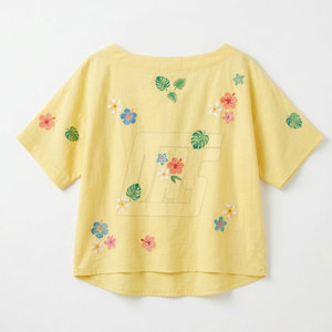 Haut de plage pour femme à manches courtes, coupe courte, vêtement léger pour les vacances d'été, tenue décontractée pour les loisirs - Product Image 2