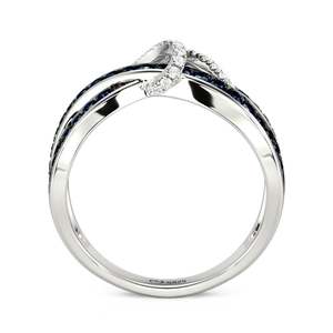 Jeulia Stainless Steel Knot Crossover Eternity <b>Ring</b> for Women - Product Image 3