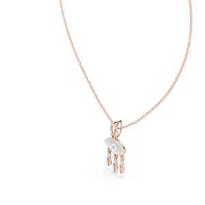 สร้อยคอเพชรทรงตาปีศาจ 0.03 กะรัต เพชร CVD คุณภาพ VVS-VS สี EF  ตัวเรือนทอง 18KT, 14KT  ทองชมพู, ทองเหลือง, ทองขาว  จี้เพชรคุณภาพสูง - Product Image 4