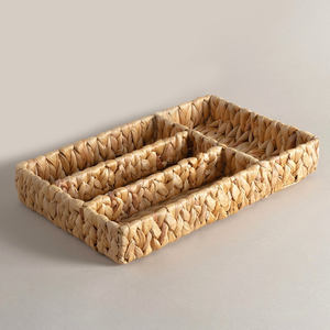 Kitchen utensil <b>container</b> high quality <b>water</b> hyacinth cutlery trays lowest cost divided tray - Product Image 1