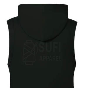 Nouveau design hiver hommes sweats à capuche sans manches 100% coton polaire écologique respirant décontracté vêtements d'entraînement bas quantité minimale de commande fabriqué au Pakistan - Product Image 6