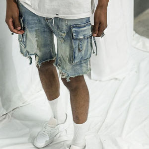 Shorts en jean décontractés pour hommes, dernière conception OEM, écologiques, séchage rapide, couleur unie, haute qualité, style streetwear, prix abordable - Product Image 6