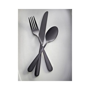 Argent avec finition noire Ensemble de couverts de vaisselle en ouate élégante Argenterie Ensemble de couverts de restaurant d'hôtel royal Ensemble de couverts - Product Image 3