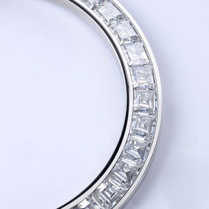 Lunette de montre en diamant moissanite, claire, glacée, luxe, acier inoxydable, lunette de remplacement personnalisée pour la personnalisation de la montre - Product Image 4