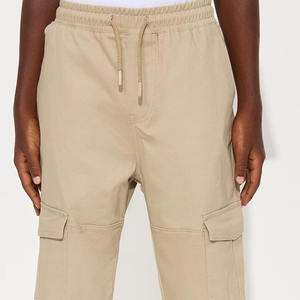 Pantalones Cargo con bolsillos y cordón Tela de algodón duradera Suave Transpirable Cómodo Cintura ajustable Múltiples con bolsillos - Product Image 6