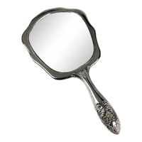 Miroir de poche au design vintage, finition argentée décorative, cadre en métal, miroir de maquillage, style baroque, cadeau pour femmes, prix bas