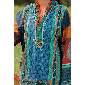 Ensemble 2 pièces non cousu en mousseline de lin pour femme, avec pompons et fermetures éclair, respirant, grandes tailles (XS-6XL), personnalisé, modeste et formel pour événements et occasions spéciales - Product Image 4