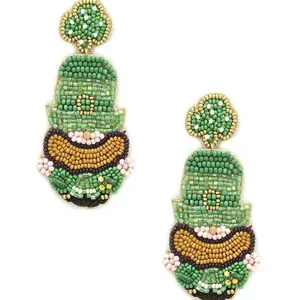 Boucles d'oreilles Leprechaun chapeau de mode. St. Le jour de Patrick-st. Boucles d'oreilles pat d'Inde boucles d'oreilles faites à la main pour femmes et filles - Product Image 1