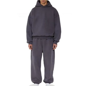 Tela de punto tipo gofre suave, lisa, informal, de alta calidad, digital, de invierno, de poliéster/algodón de 340 g/m², de gran tamaño para hombre - Product Image 3