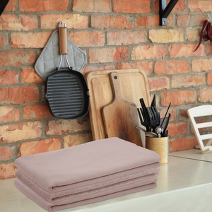 Ensemble de serviettes éponge unilatérales 100% coton plat en bambou tissé à carreaux conçu sur mesure pour un usage commercial domestique pour les serviettes de cuisine - Product Image 3