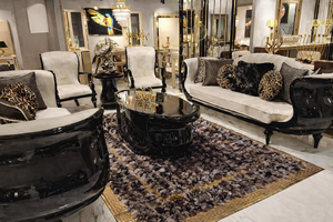 Juego de Comedor de Lujo Personalizado con Acabado Negro Elegante de Primera Calidad, DST Exports, Muebles para el Hogar Duraderos de Madera de Teca Hechos a Mano - Product Image 4