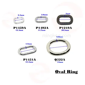 Ming Kee Metal O Ring Zinc Alloy Leather Made Goods Handbag Accessories Parts Metal Buckle Oval Ring