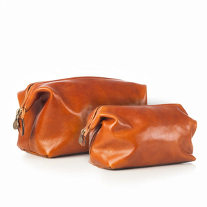 Bolsa de Cosméticos de Cuero, Tamaño Mediano, Cierre de Cremallera, Estilo Simple y Portátil para Hombres y Mujeres - Product Image 2