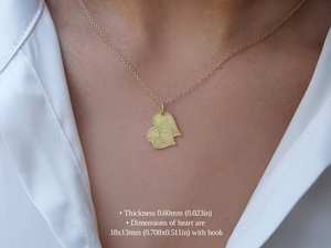 Hot Selling 925 Sterling <b>Silver</b> Minimalist Fingerprint Double <b>Heart</b> <b>Necklace</b> Handwriting Pendant Mother Day Jewelry For Women - Product Image 3