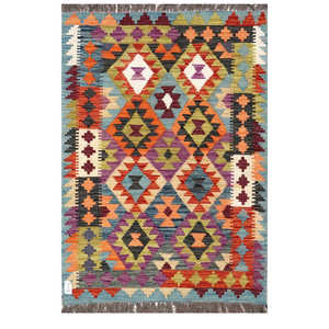 Alfombra Kilim de Maimana, Afganistán, 137 x 100 cm, Alfombras y Juegos de Alfombras - Product Image 1