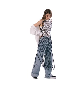 BMesh Dress Cotton Hand Woven <b>Festival</b> Clothing Bustier Crop <b>Top</b> Women Macrame Beach Dress - Product Image 1