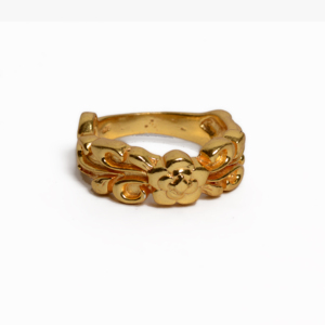 Hot Selling Designer Floral Brass <b>Ring</b> Gold Plated Exclusive Jewelry for Women and <b>Men</b> Free Size Engagement Gift - Product Image 1
