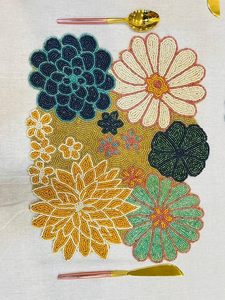 Alfombrillas de diseño floral bordadas a mano con cuentas hechas a mano, almohadillas para mesas de comedor, boda, Navidad, reuniones familiares, decoraciones para fiestas - Product Image 5