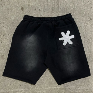 Short de Sport en éponge française été plage Fitness décontracté doux respirant toile taille moyenne imperméable fermeture à cordon - Product Image 5