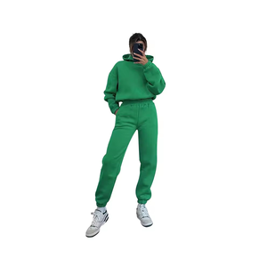 Ensemble de survêtement en coton biologique rose personnalisé 2026 pour femmes, vente en gros, sweat-shirt à capuche français, pantalon de jogging, ensemble de jogging, saison d'hiver - Product Image 5