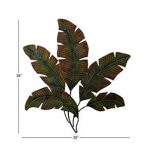 Nuevo arte de pared minimalista para sala de estar, decoración de pared de hierro y Metal de alta calidad, arte de pared con forma de hoja decorativa para oficina - Product Image 5