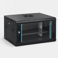 Rak Server Dinding Dalam Ruangan 19-Inci 4U/9U/15U IP20 Baja SPCC untuk Pusat Data OEM/ODM dengan Pintu Kaca Tempered