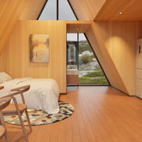 Cabane préfabriquée compacte, utilisation créative de l'espace urbain sur le toit, unité de structure modulaire, villa triangulaire moderne