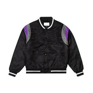 Nueva llegada 2025 invierno personalizado satén Varsity chaqueta para hombres de talla grande Letterman estilo en blanco al por mayor - Product Image 6
