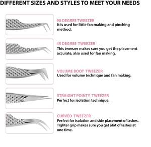 Juego de Pinzas para Pestañas Profesionales Hechas a Medida, de 90 Grados, de Acero Inoxidable de Alta Calidad con Punta Puntiaguda - Product Image 2