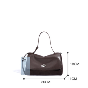 Bolso de hombro de trabajo de oficina de cuero auténtico de fábrica de fabricante personalizado bolso de hombro de cuero de vaca de compras de lujo de moda - Product Image 3