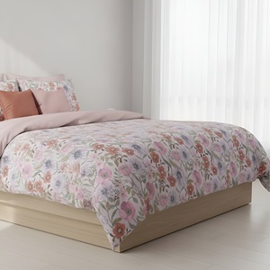 Thanh Lịch Hoa In Bông Percale Duvet Cover Set 200TC Khách Sạn Sử Dụng Có Thể Giặt Thân Thiện Với Môi 3-Mảnh Bộ Đồ Giường Bộ - Product Image 3