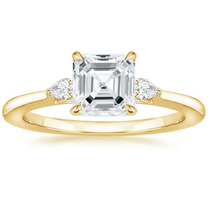 Elegant Asscher Cut Moissanite Diamond <b>Ring</b> <b>Set</b> with Pear Side Stones 925 <b>Silver</b> Engagement Wedding Party Gift for Women - Product Image 5