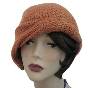 Unisex Crochet <b>Bonnet</b> Pattern Womens Cloche Side Gathers Draped Brim Beach Travel Outdoor Casual Wear Digital Download - Product Image 1