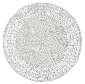 Luxury Handcrafted <b>Glass</b> Beads Eco-Friendly Rectangle Placemats for Dining <b>Table</b> 14 Inch Gathering Occasional Decoration - Product Image 1