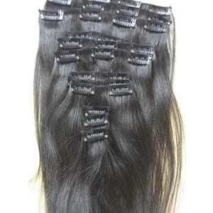 Vente en gros d'extensions de cheveux indiens à trame unique sans couture de haute qualité à clipser 100% cheveux humains alignés avec des cuticules droites en os vierge - Product Image 2