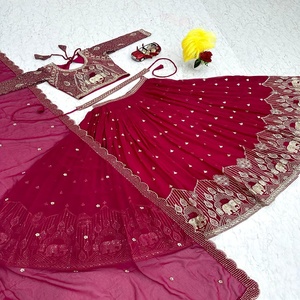 Último diseñador Faux Georgette bordado secuencia trabajo Lehenga Choli por Fab Zone - Product Image 3