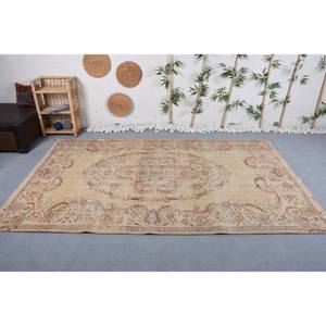 Alfombra de lana con diseño de retales turcos Vintage, Beige, marrón, 5,9x9,7 pies, área grande, rectángulo, pasillo, látex, nuevo modelo, para sala de estar - Product Image 1