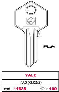 Chiave Ottone Ya6 (g.Vac 2) Yale - Product Image 1